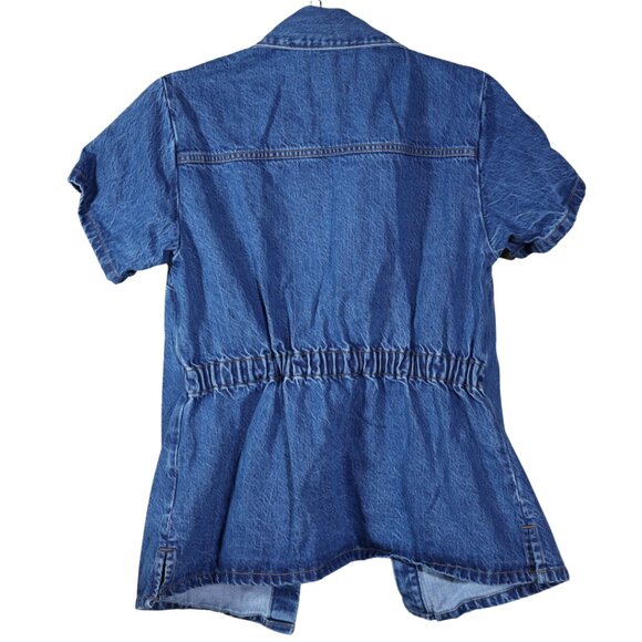 EUC Abercrombie & Fitch Snap Front Short-Sleeve Denim Shirt Size Medium - Picture 5 of 5